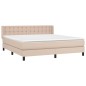 vidaXL Giroletto a Molle con Materasso Cappuccino 160x200cm Similpelle