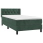 vidaXL Giroletto a Molle con Materasso Verde Scuro 80x200 cm Velluto