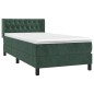 vidaXL Giroletto a Molle con Materasso Verde Scuro 90x200 cm Velluto