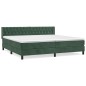 vidaXL Giroletto a Molle con Materasso Verde Scuro 200x200 cm Velluto