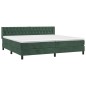 vidaXL Giroletto a Molle con Materasso Verde Scuro 200x200 cm Velluto