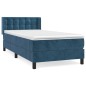 vidaXL Giroletto a Molle con Materasso Blu Scuro 80x200 cm in Velluto