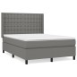 vidaXL Giroletto a Molle con Materasso Grigio Scuro 140x200cm Tessuto