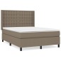 vidaXL Giroletto a Molle con Materasso Tortora 140x190 cm in Tessuto
