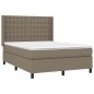 vidaXL Giroletto a Molle con Materasso Tortora 140x190 cm in Tessuto