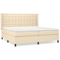 vidaXL Giroletto a Molle con Materasso Crema 200x200 cm in Tessuto