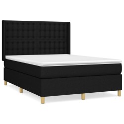 vidaXL Giroletto a Molle con Materasso Nero 140x200 cm in Tessuto