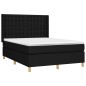 vidaXL Giroletto a Molle con Materasso Nero 140x200 cm in Tessuto