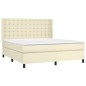 vidaXL Giroletto a Molle con Materasso Crema 160x200 cm in Similpelle
