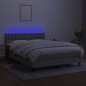 vidaXL Letto a Molle Materasso e LED Grigio Chiaro 140x190 cm Tessuto vidaXL Letto a Molle Materasso e LED Grigio Chiaro 140x190 cm Tessuto