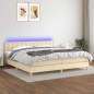 vidaXL Letto a Molle Materasso e LED bianco 200x200cm in Tessuto vidaXL Letto a Molle Materasso e LED bianco 200x200cm in Tessuto