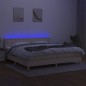 vidaXL Letto a Molle Materasso e LED bianco 200x200cm in Tessuto vidaXL Letto a Molle Materasso e LED bianco 200x200cm in Tessuto
