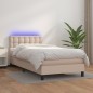 vidaXL Giroletto Molle Materasso e LED Cappuccino 90x200 cm Similpelle vidaXL Giroletto Molle Materasso e LED Cappuccino 90x200 cm Similpelle