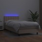 vidaXL Giroletto Molle Materasso e LED Cappuccino 90x200 cm Similpelle vidaXL Giroletto Molle Materasso e LED Cappuccino 90x200 cm Similpelle
