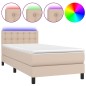 vidaXL Giroletto Molle Materasso e LED Cappuccino 80x200 cm Similpelle vidaXL Giroletto Molle Materasso e LED Cappuccino 80x200 cm Similpelle