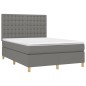 vidaXL Letto a Molle Materasso e LED Grigio Scuro 140x200cm in Tessuto vidaXL Letto a Molle Materasso e LED Grigio Scuro 140x200cm in Tessuto