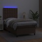 vidaXL Giroletto Molle con Materasso e LED Marrone 80x200cm Similpelle vidaXL Giroletto Molle con Materasso e LED Marrone 80x200cm Similpelle
