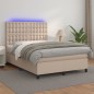 vidaXL Giroletto Molle Materasso e LED Cappuccino 140x200cm Similpelle vidaXL Giroletto Molle Materasso e LED Cappuccino 140x200cm Similpelle