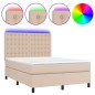 vidaXL Giroletto Molle Materasso e LED Cappuccino 140x200cm Similpelle vidaXL Giroletto Molle Materasso e LED Cappuccino 140x200cm Similpelle
