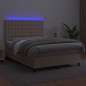 vidaXL Giroletto Molle Materasso e LED Cappuccino 140x200cm Similpelle vidaXL Giroletto Molle Materasso e LED Cappuccino 140x200cm Similpelle