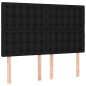 vidaXL Giroletto a Molle con Materasso Nero 140x190 cm in Tessuto