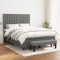 vidaXL Giroletto a Molle con Materasso Grigio Scuro 140x200cm Tessuto