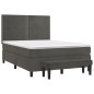 vidaXL Giroletto a Molle con Materasso Grigio Scuro 140x190 cm Velluto