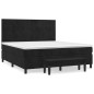 vidaXL Giroletto a Molle con Materasso Nero 180x200 cm in Velluto