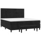 vidaXL Giroletto a Molle con Materasso Nero 180x200 cm in Velluto
