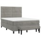 vidaXL Giroletto a Molle con Materasso Grigio Chiaro 140x190cm Velluto