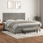vidaXL Giroletto a Molle con Materasso Grigio Chiaro 200x200cm Velluto
