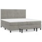 vidaXL Giroletto a Molle con Materasso Grigio Chiaro 200x200cm Velluto
