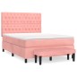 vidaXL Giroletto a Molle con Materasso Rosa 140x190 cm in Velluto