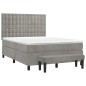 vidaXL Giroletto a Molle con Materasso Grigio Chiaro 140x190cm Velluto