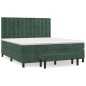 vidaXL Giroletto a Molle con Materasso Verde Scuro 180x200 cm Velluto
