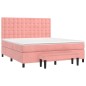 vidaXL Giroletto a Molle con Materasso Rosa 180x200 cm in Velluto