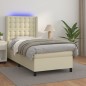 vidaXL Giroletto a Molle con Materasso e LED Crema 80x200cm Similpelle vidaXL Giroletto a Molle con Materasso e LED Crema 80x200cm Similpelle