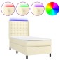 vidaXL Giroletto a Molle con Materasso e LED Crema 80x200cm Similpelle vidaXL Giroletto a Molle con Materasso e LED Crema 80x200cm Similpelle