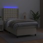 vidaXL Giroletto a Molle con Materasso e LED Crema 80x200cm Similpelle vidaXL Giroletto a Molle con Materasso e LED Crema 80x200cm Similpelle