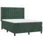 vidaXL Letto a Molle con Materasso e LED Verde Scuro 140x200cm Velluto vidaXL Letto a Molle con Materasso e LED Verde Scuro 140x200cm Velluto