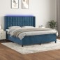 vidaXL Letto a Molle con Materasso e LED Blu Scuro 160x200 cm vidaXL Letto a Molle con Materasso e LED Blu Scuro 160x200 cm