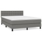 vidaXL Giroletto a Molle con Materasso Grigio Scuro 140x200cm Tessuto
