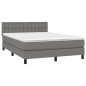 vidaXL Giroletto a Molle con Materasso Grigio Scuro 140x200cm Tessuto