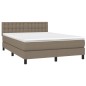 vidaXL Giroletto a Molle con Materasso Tortora 140x190 cm in Tessuto