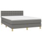 vidaXL Giroletto a Molle con Materasso Grigio Scuro 140x190 cm Tessuto