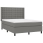vidaXL Letto a Molle Materasso e LED Grigio Scuro 140x200cm in Tessuto vidaXL Letto a Molle Materasso e LED Grigio Scuro 140x200cm in Tessuto