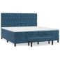 vidaXL Giroletto a Molle con Materasso Blu Scuro 200x200 cm in Velluto