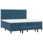 vidaXL Giroletto a Molle con Materasso Blu Scuro 200x200 cm in Velluto