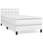 vidaXL Giroletto a Molle con Materasso Bianco 100x200 cm in Similpelle