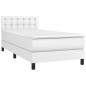 vidaXL Giroletto a Molle con Materasso Bianco 100x200 cm in Similpelle